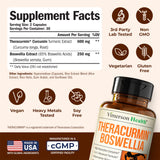 Etiqueta Theracurmin 600 mg destaca calidad y pureza.