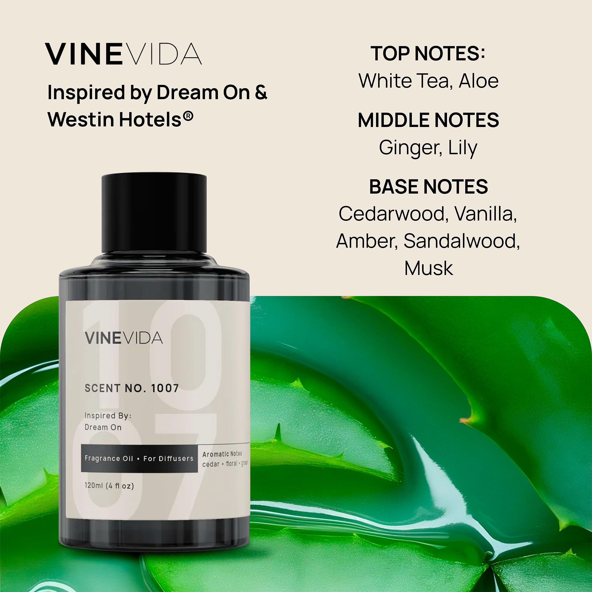 VINEVIDA Embotellado No1000 para difusor, fragancia envolvente en casa.