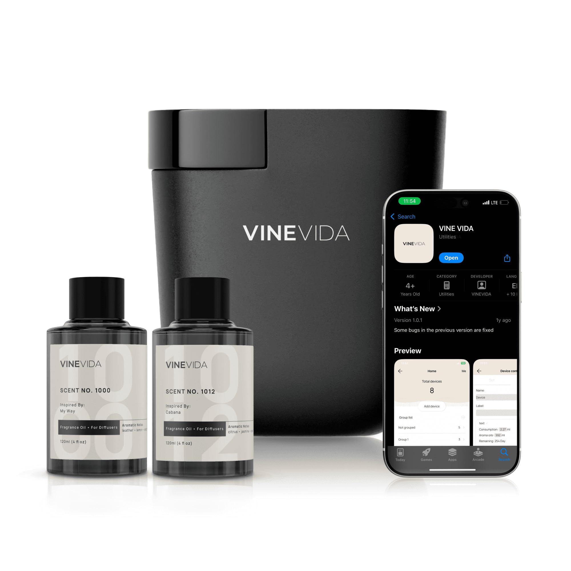 Difusor VINEVIDA enchufe negro en hogar para aroma continuo sin agua