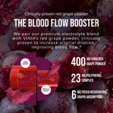 Muestra de polvo VINIA Resveratrol para uso práctico en movimiento.
