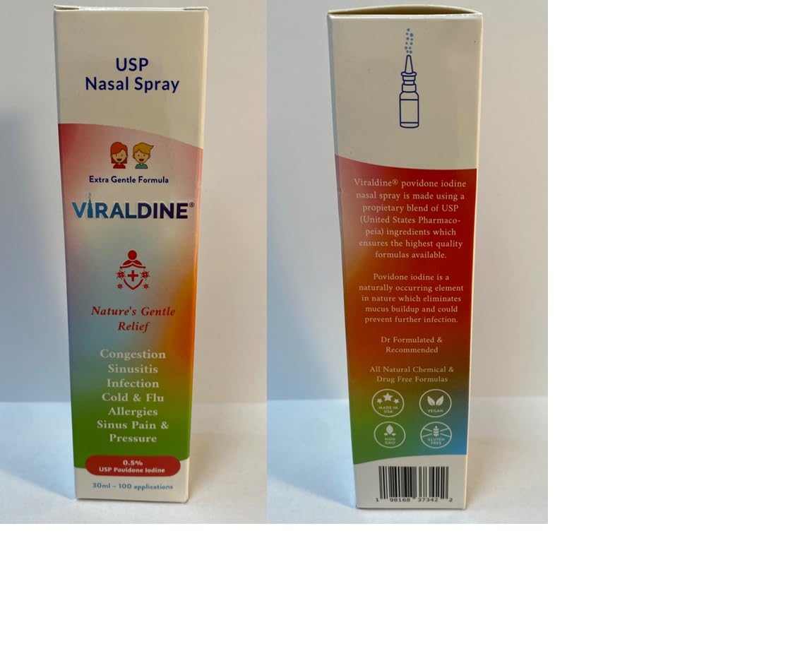 Viraldine instrucciones de uso con tubo medidor para dosis precisas.