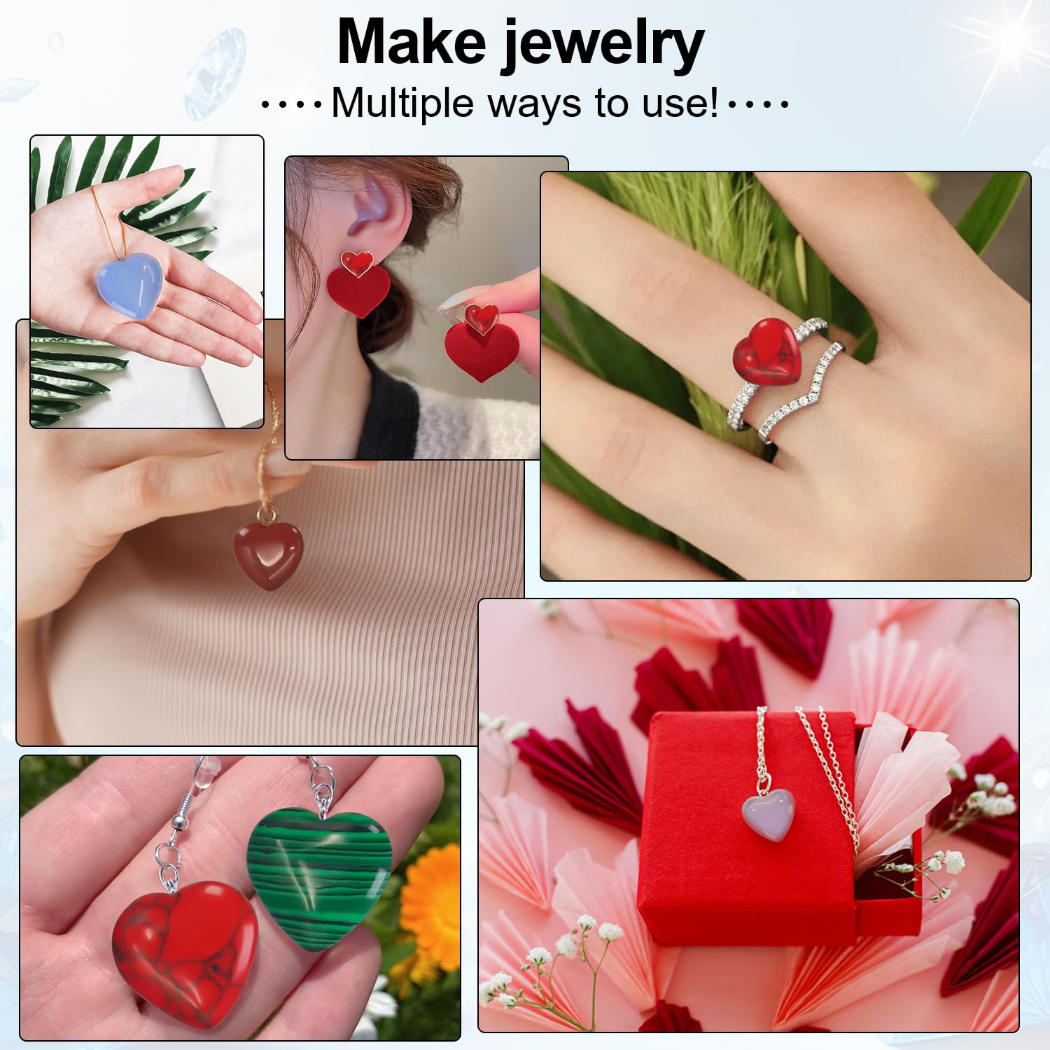 Piedras amor Virekm pulidas para manualidades duraderas y presentaciones estéticas.