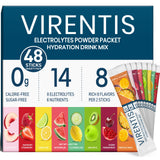 VIRENTIS paquetes electrolitos 48-stick para hidratación rápida durante entrenamientos