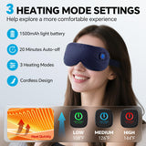 Visader máscara de ojos calefactable, batería de 1500mAh para uso en casa o viaje.