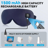 Visader máscara de ojos calefactable, uso nocturno para relajación sin cables.