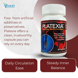 Vision Nutraceuticals Platexia, etiqueta clara para identificación rápida.