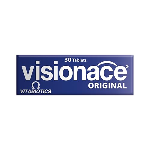Visionace Original tabletas junto a un vaso de agua para toma diaria