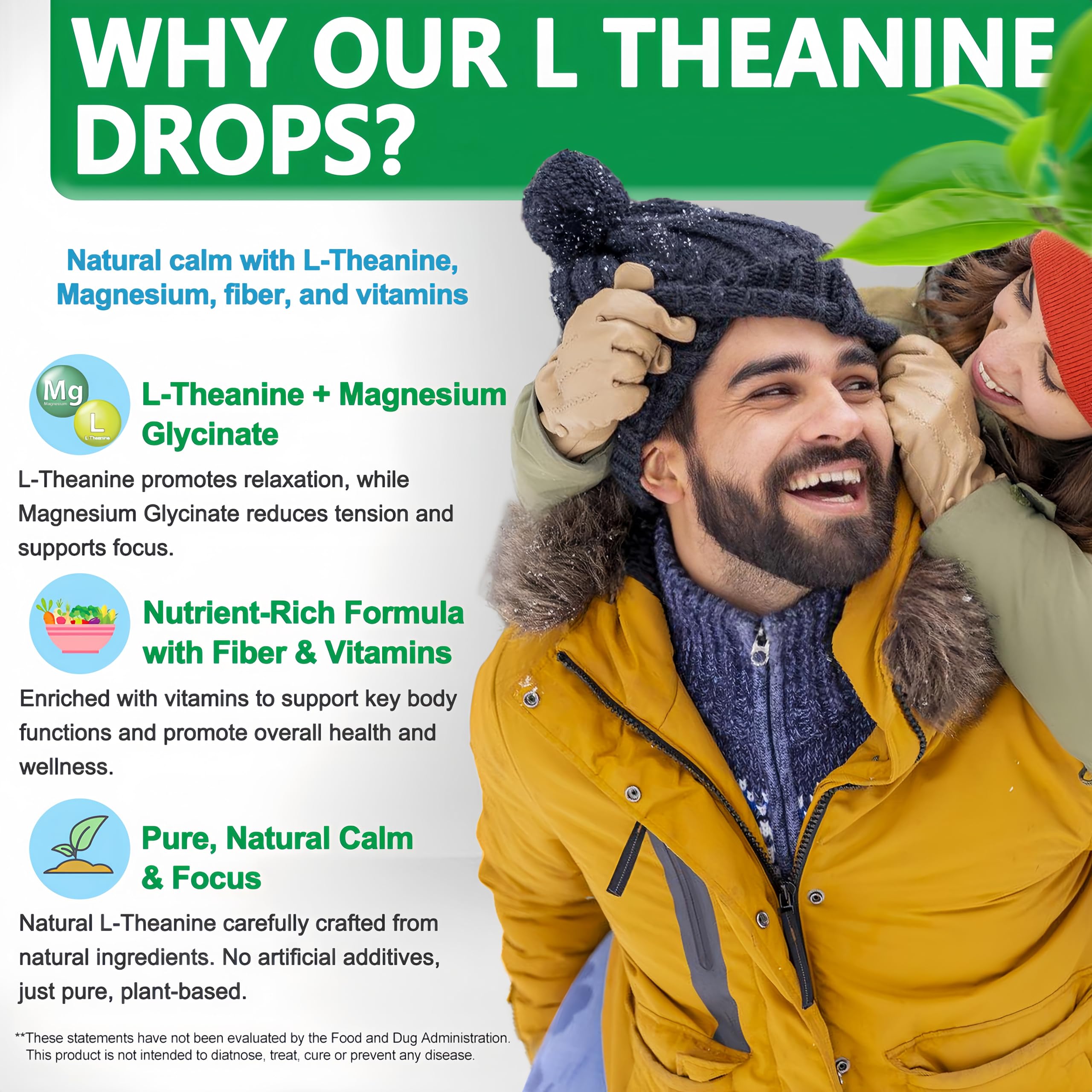 Vita Letuo L-Theanine Drops, sabor suave sin regusto para uso diario.