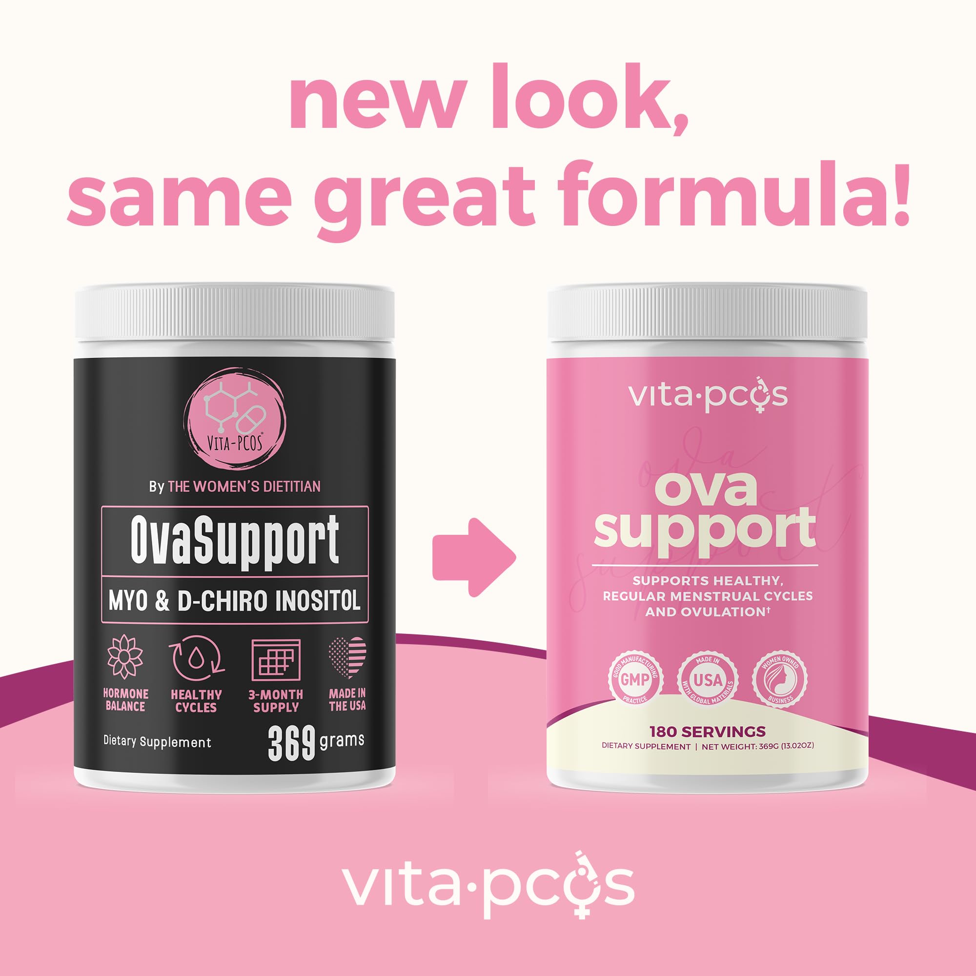 VITA-PCOS etiqueta del producto para identificar ingredientes clave.