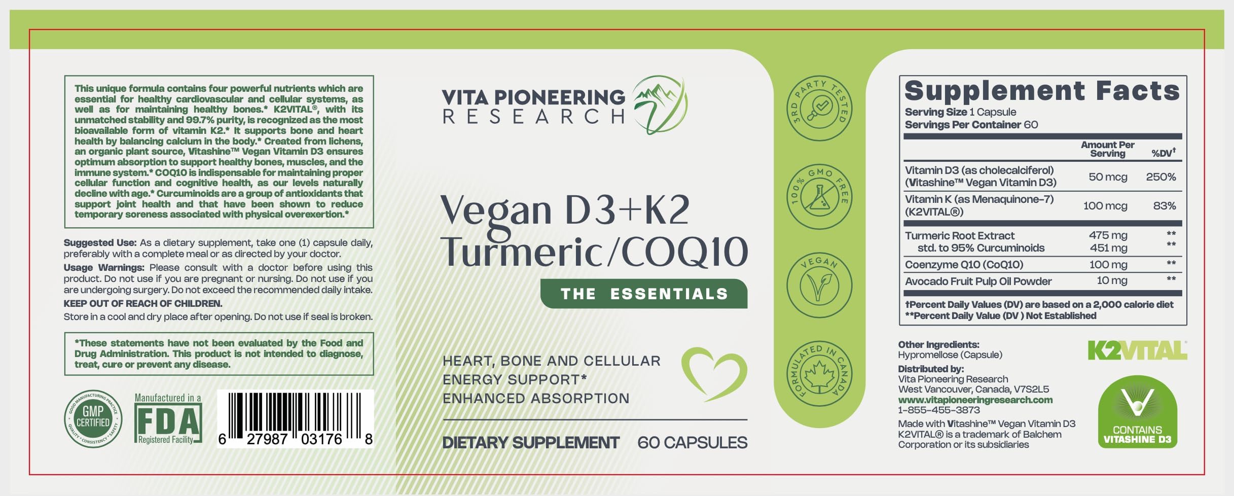 Vita Pioneering Research: planta cGMP en EE. UU. garantía de calidad