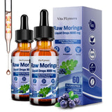 Gotas Vita PLynxera Moringa 8000 mg vertiendo en vaso para energía suave