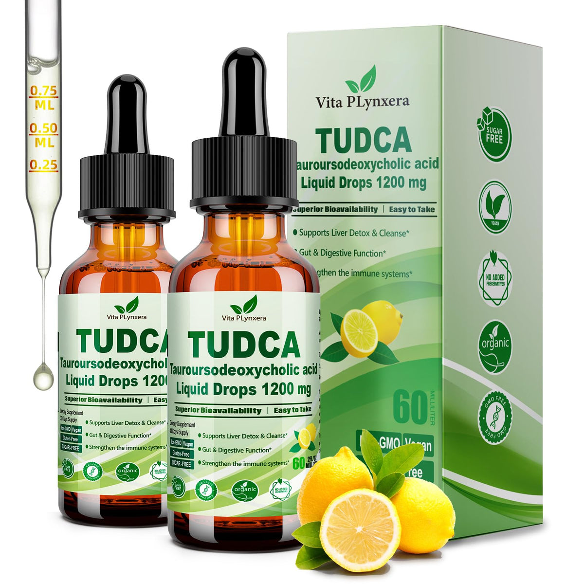 Vita PLynxera Tudca: gotas en frasco para soporte hepático potencial