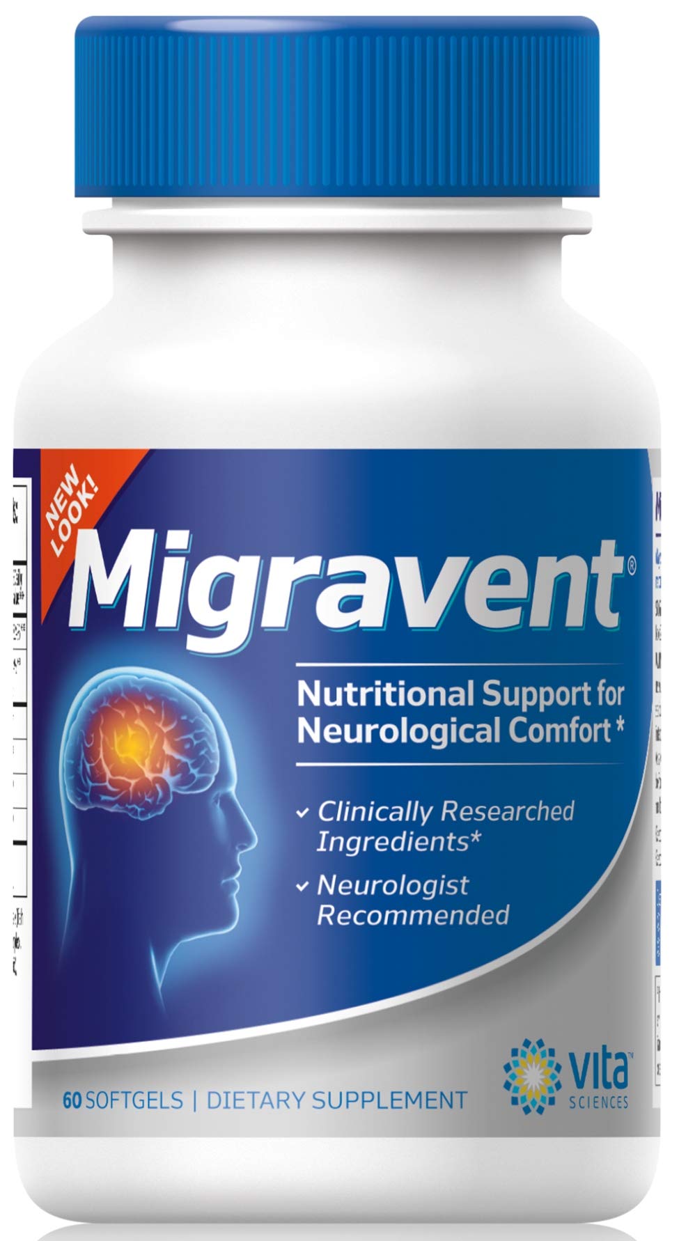 Migravent de Vita Sciences, botella de 60 cápsulas para energía diaria.