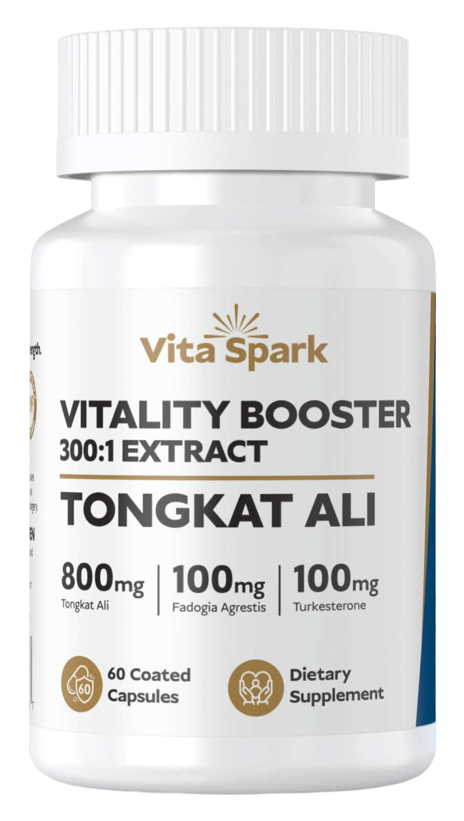 Vita Spark Tongkat Ali 3001 Extract, botella, aporta energía para entrenos diarios.