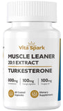 Vita Spark Turkesterona: frasco de suplemento enfocado en músculo magro y rendimiento.