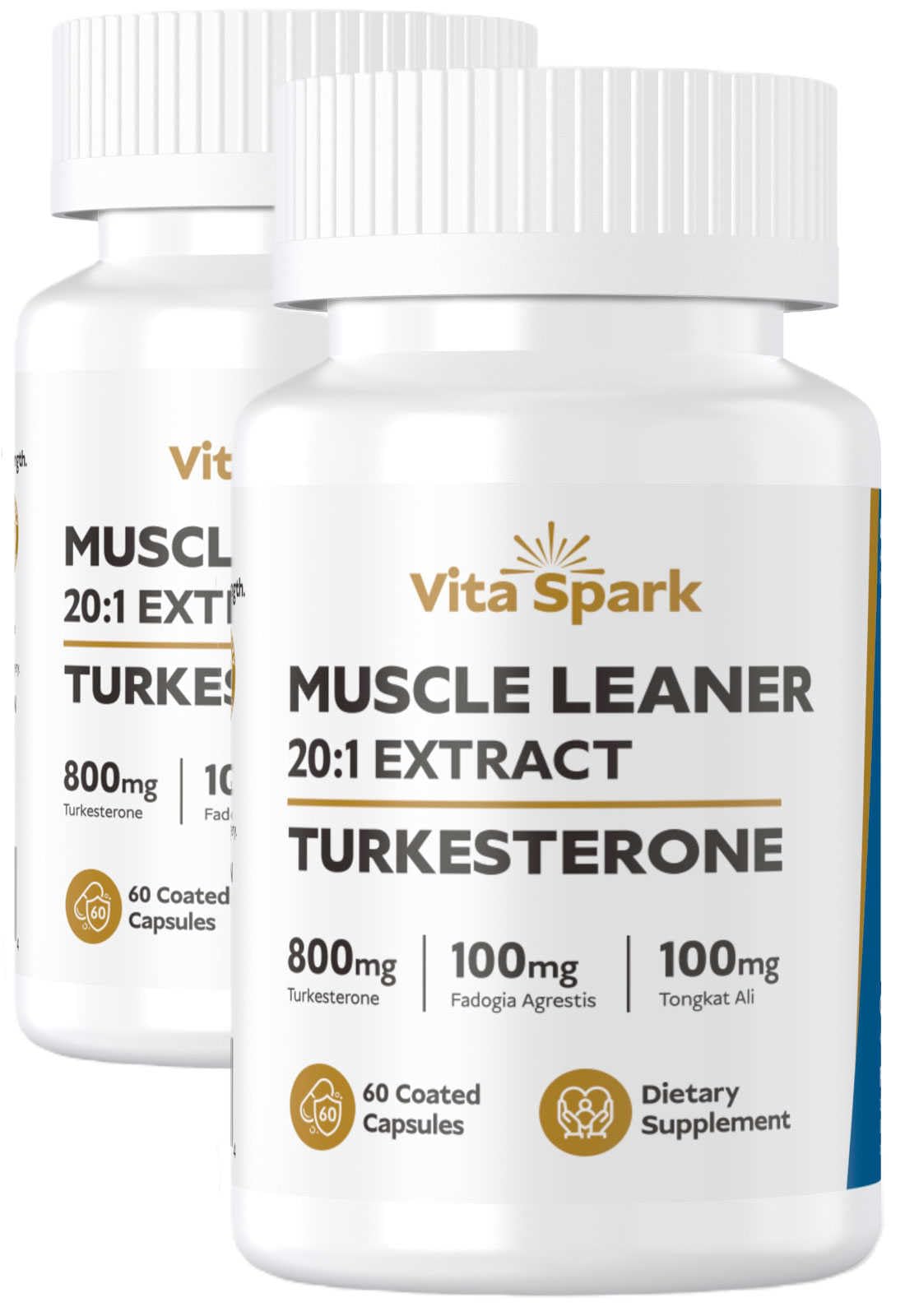 Vita Spark Turkesterona: botella y cápsulas para desarrollo muscular lean y definición.