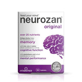 Vitabiotics Neurozan cápsulas, botella visible para apoyar la función cognitiva