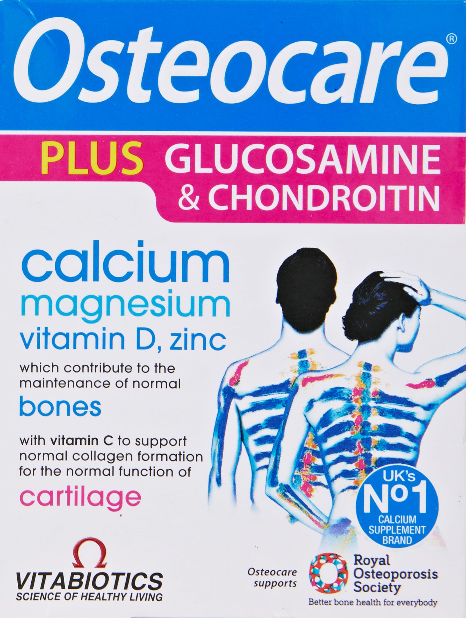 Vitabiotics Osteocare Joint, botella visible para apoyar la salud de las articulaciones.