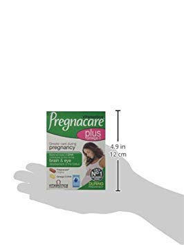 Vitabiotics Pregnacare Plus Omega 3 doble pack detalle de empaque, DHA para el desarrollo