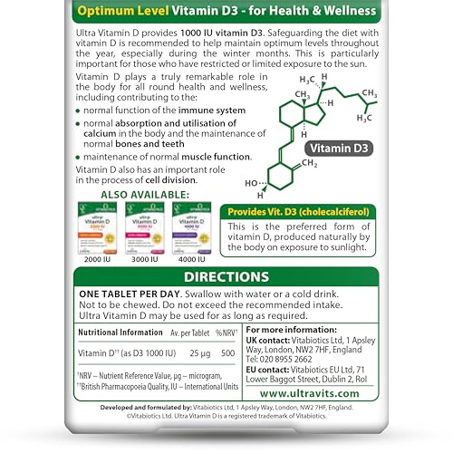 Vitabiotics Ultra cápsulas de vitamina D para apoyar la función inmunitaria normal.