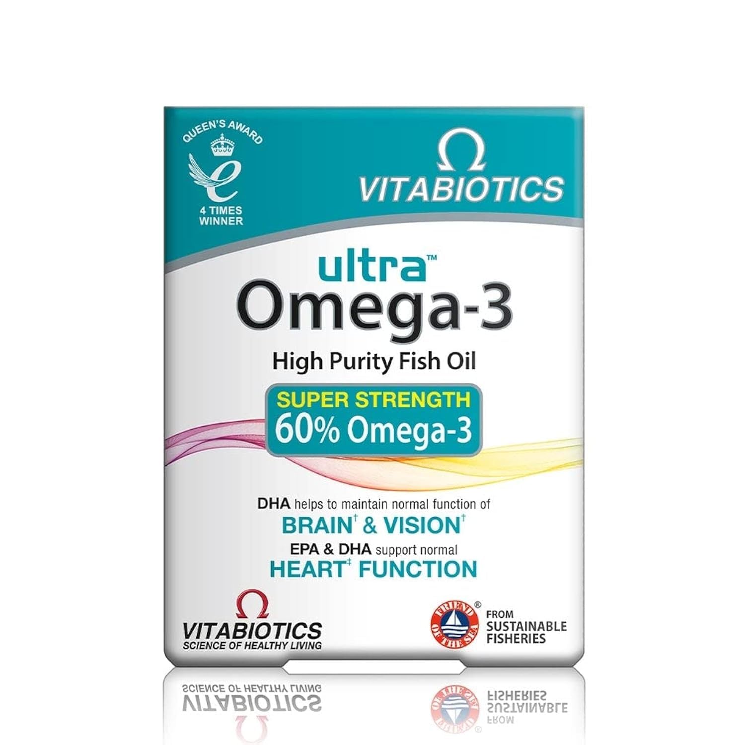 Vitabiotics Ultra Omega 3 cápsulas de alta potencia para salud general.