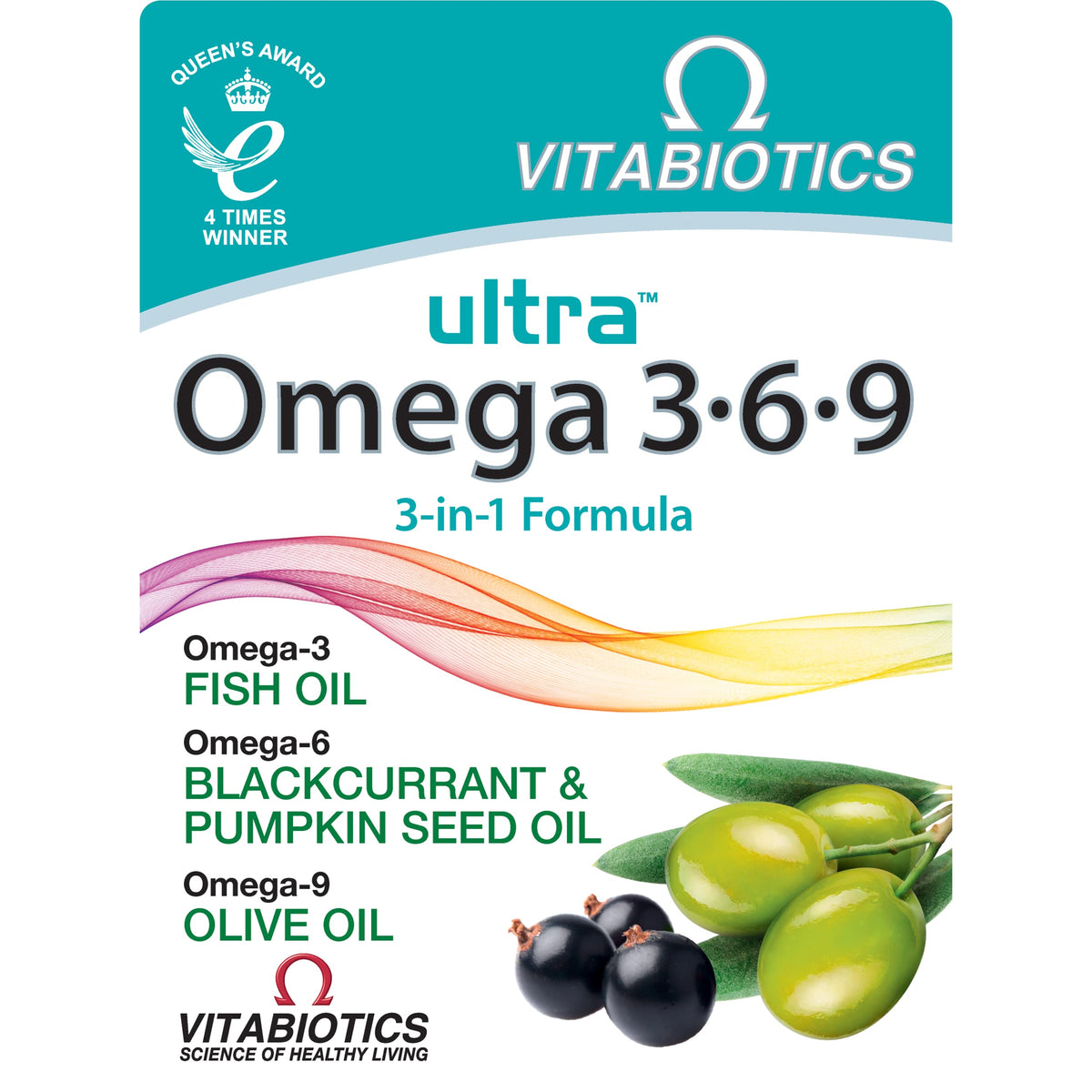 Vitabiotics Ultra Omega Cápsulas, bote, uso diario como aporte de ácidos grasos esenciales.