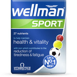 Vitabiotics Wellman Sport Tabletas en caja, presentación práctica para la rutina diaria.