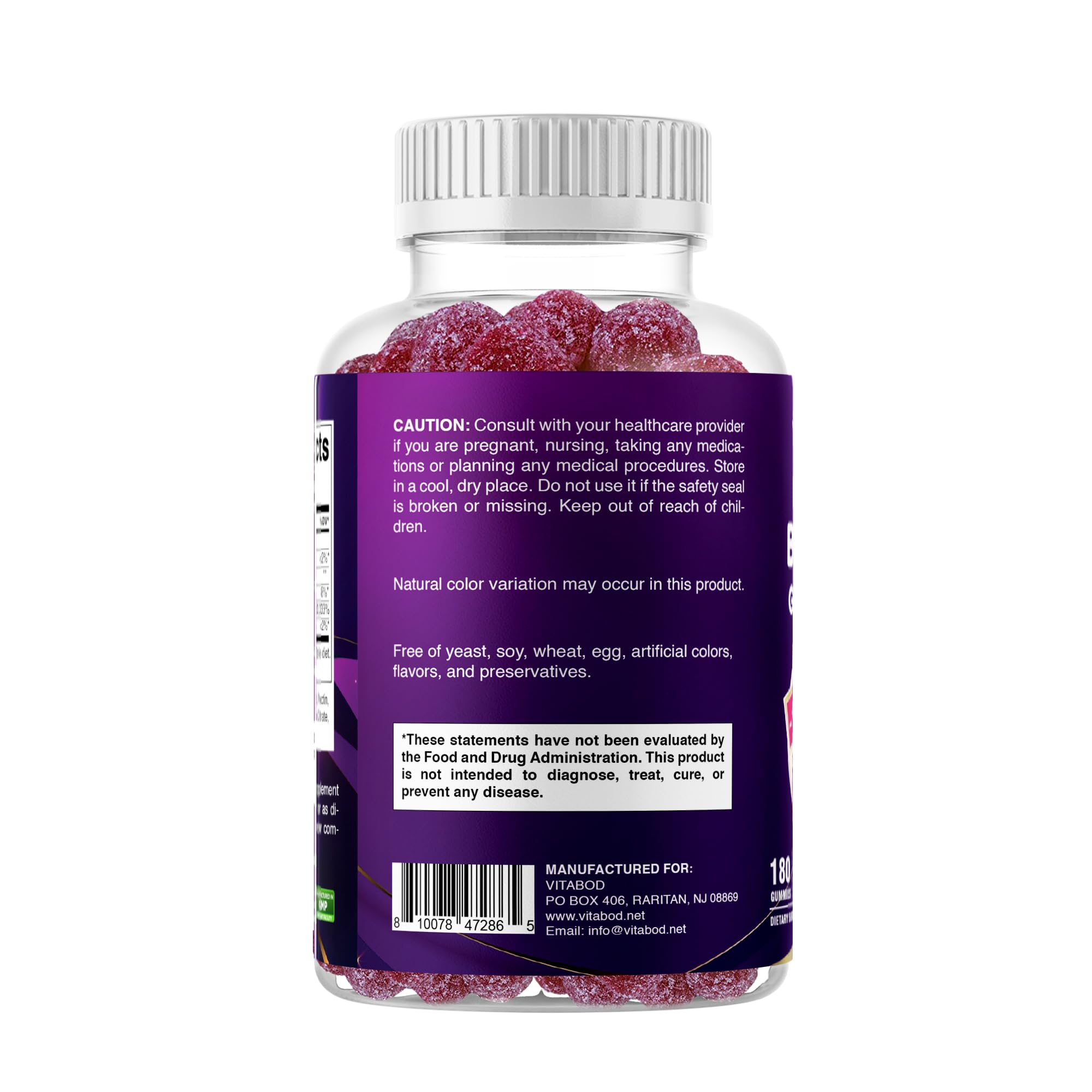 Vitabod Biotin Gomitas, ideales para cabello, uñas y piel.
