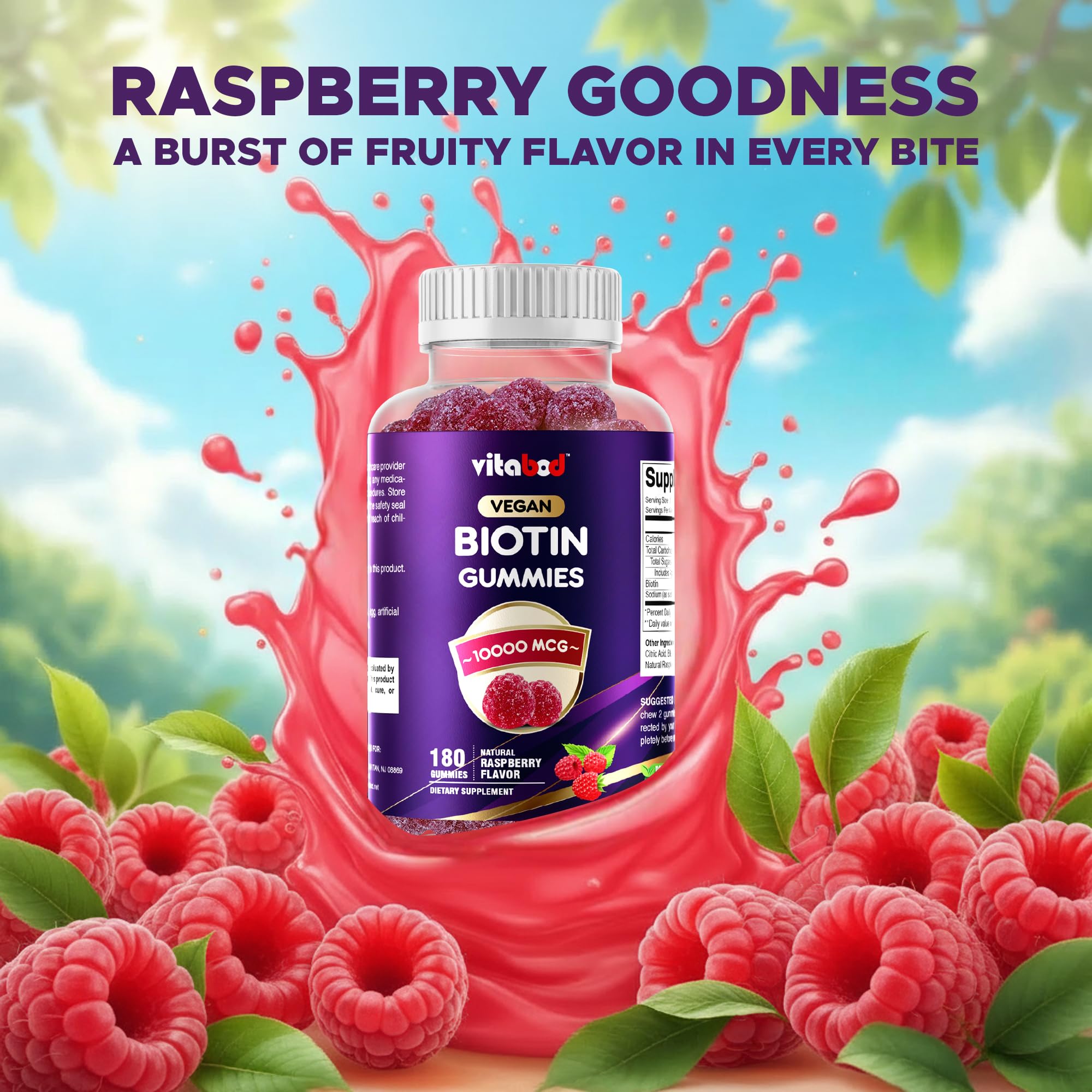 Vitabod Biotin Gomitas, dosis diaria indicada para conveniencia.
