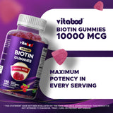Vitabod Biotin Gomitas, empaque con tapa segura para almacenamiento.