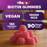 Vitabod Biotin Gomitas, etiqueta de ingredientes clara y útil.