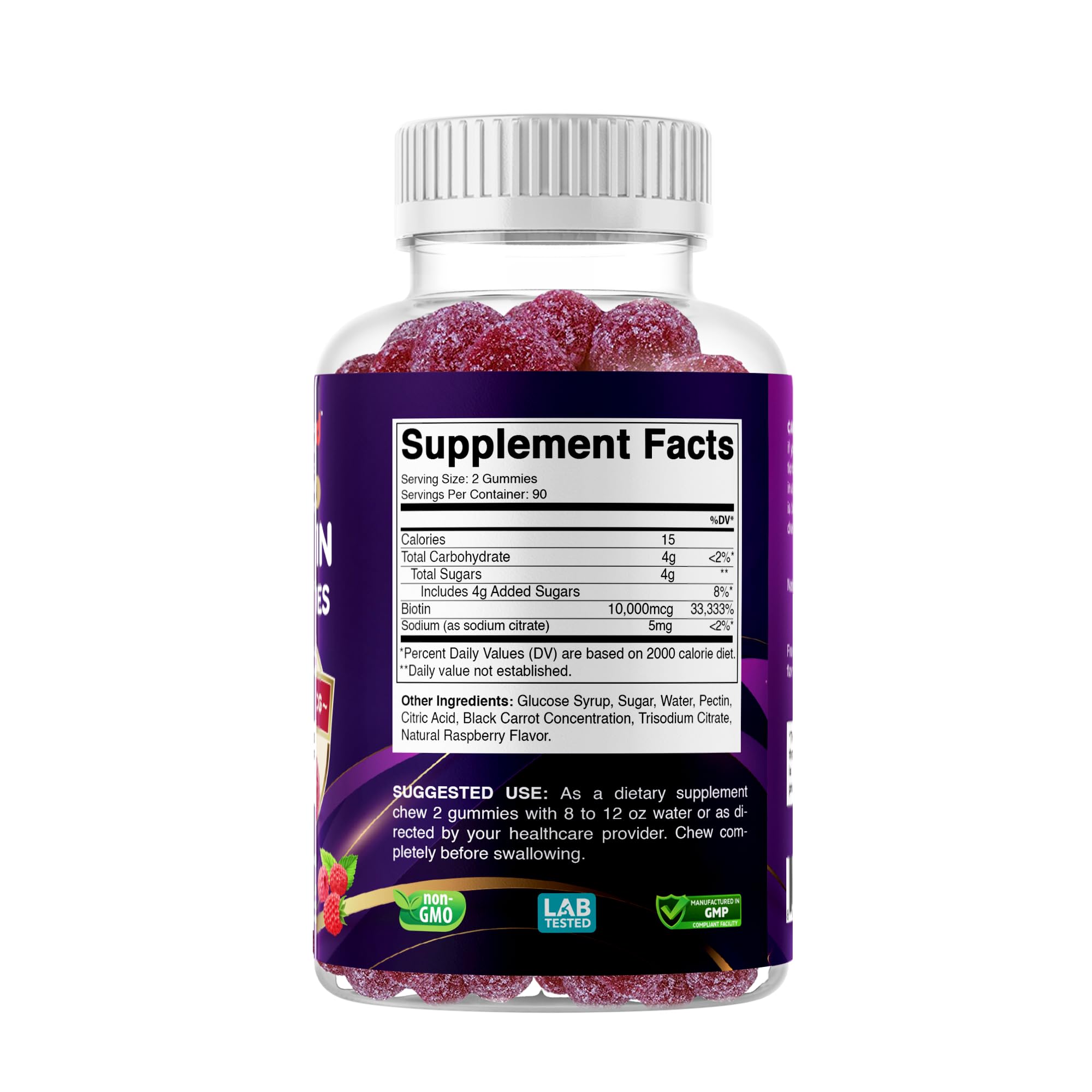 Vitabod Biotin Gomitas, sabor frambuesa para una experiencia agradable.