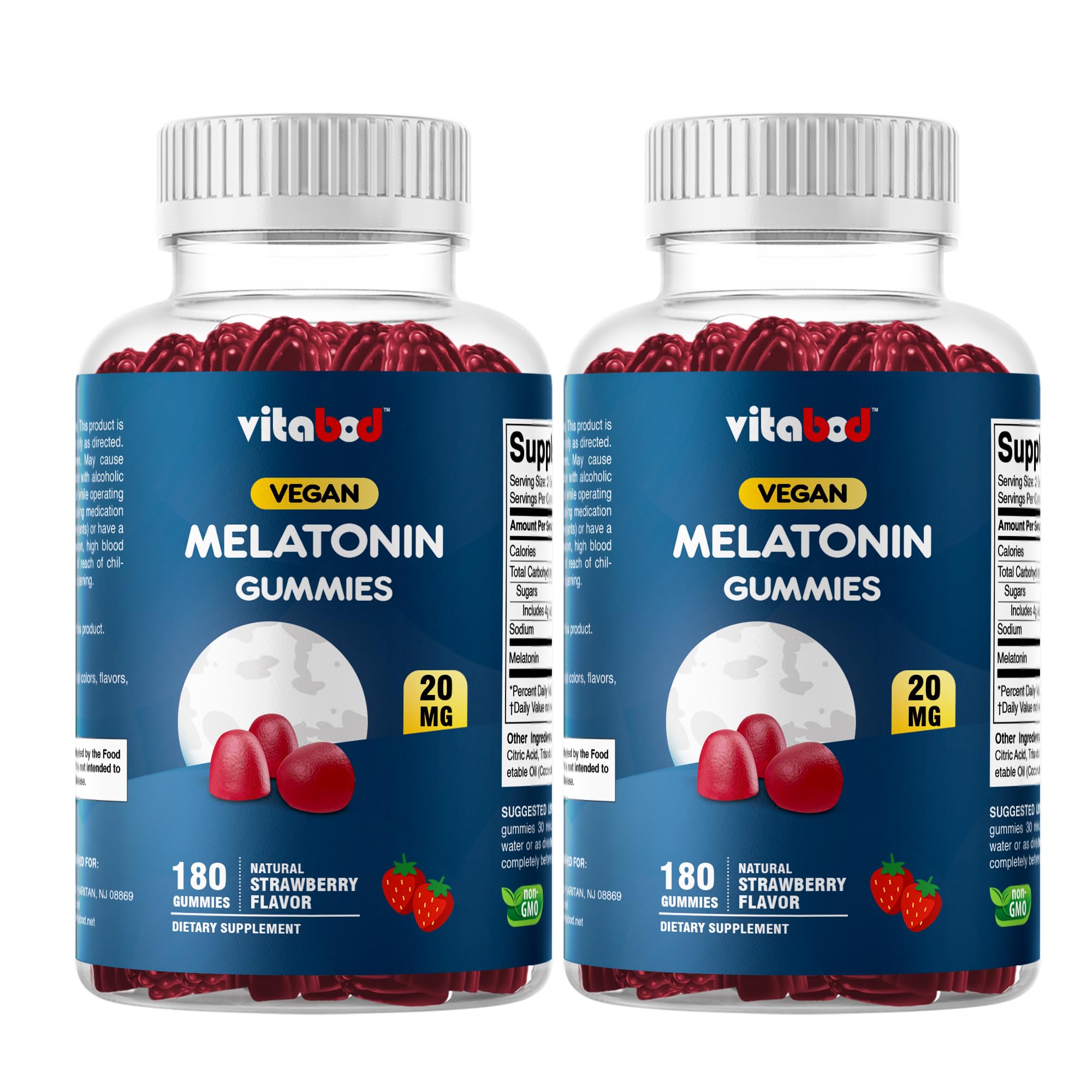 Vitabod Melatonina gominolas sabor fresa empaque: ideal para relajación nocturna