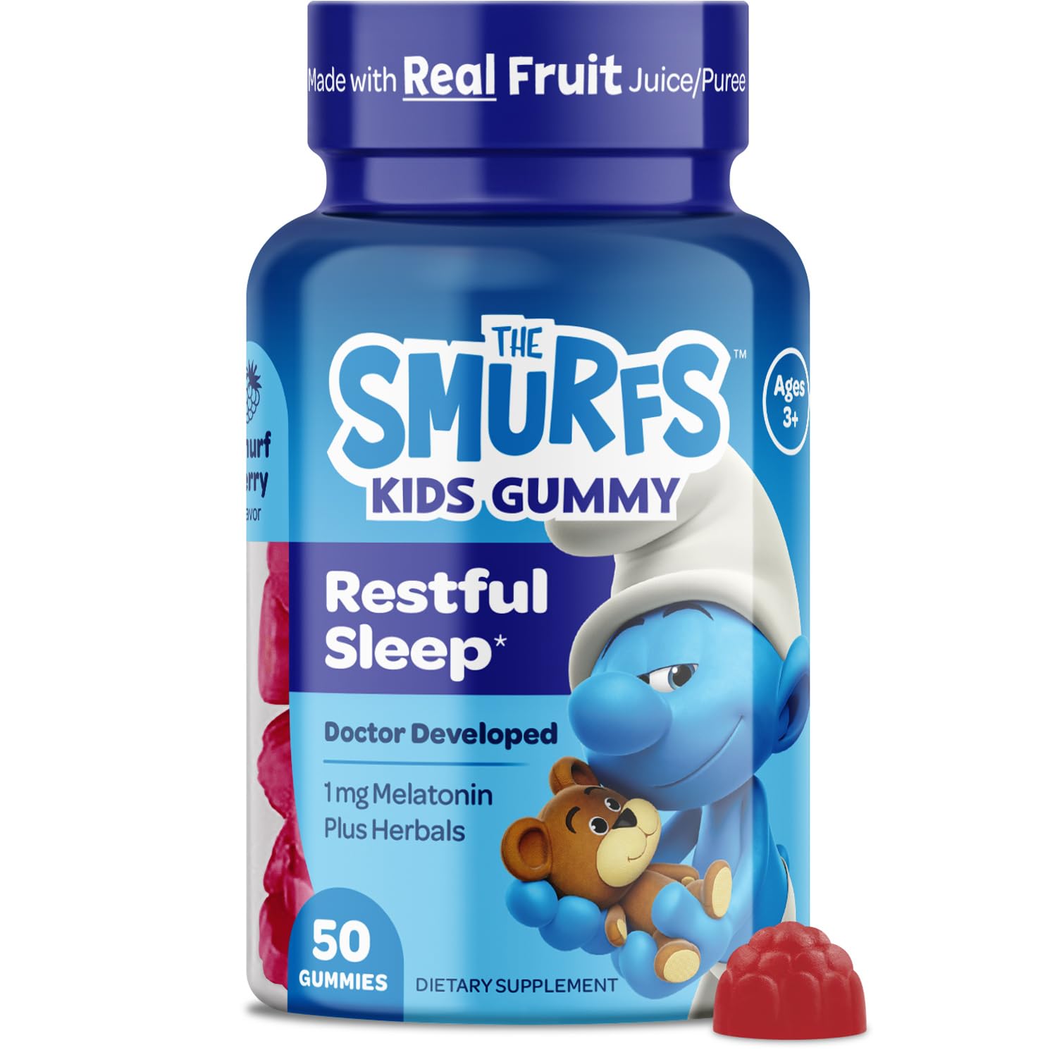 Gominolas VITABURST Pitufos con melatonina para niños, apoyo suave al dormir