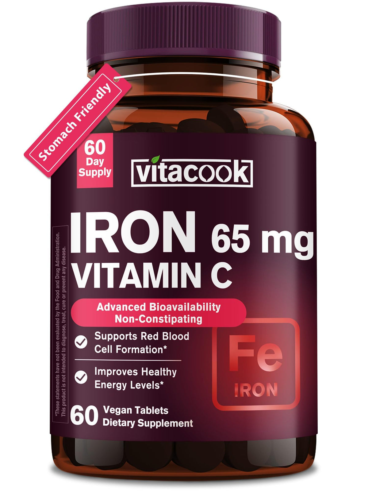 Vitacook Hierro 65mg tableta: soporte suave para la ingesta diaria de hierro