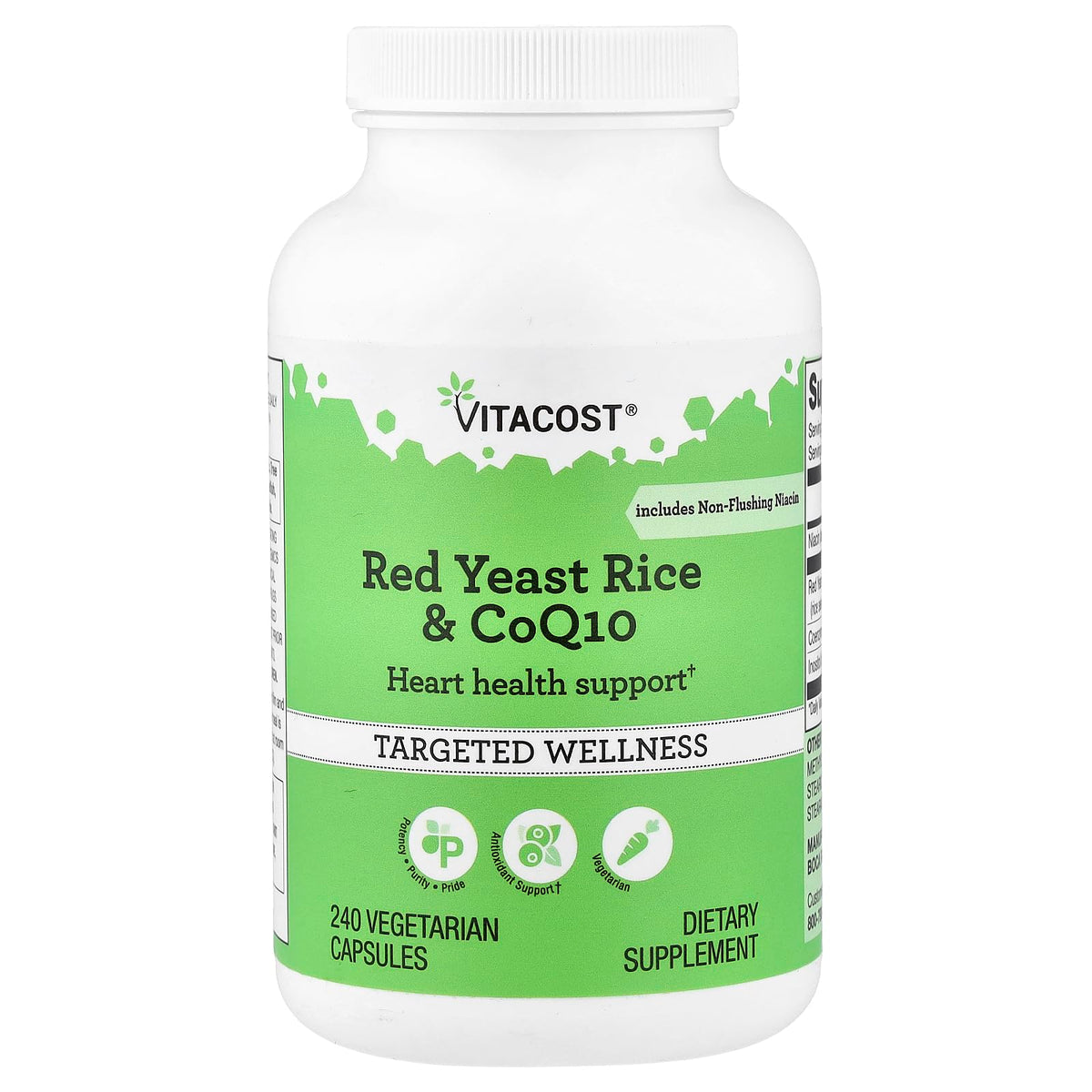 Vitacost arroz de levadura roja CoQ10 en botella para salud cardiovascular
