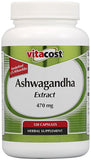 Vitacost Ashwagandha Extract: cápsulas de 470 mg para apoyo al equilibrio emocional.