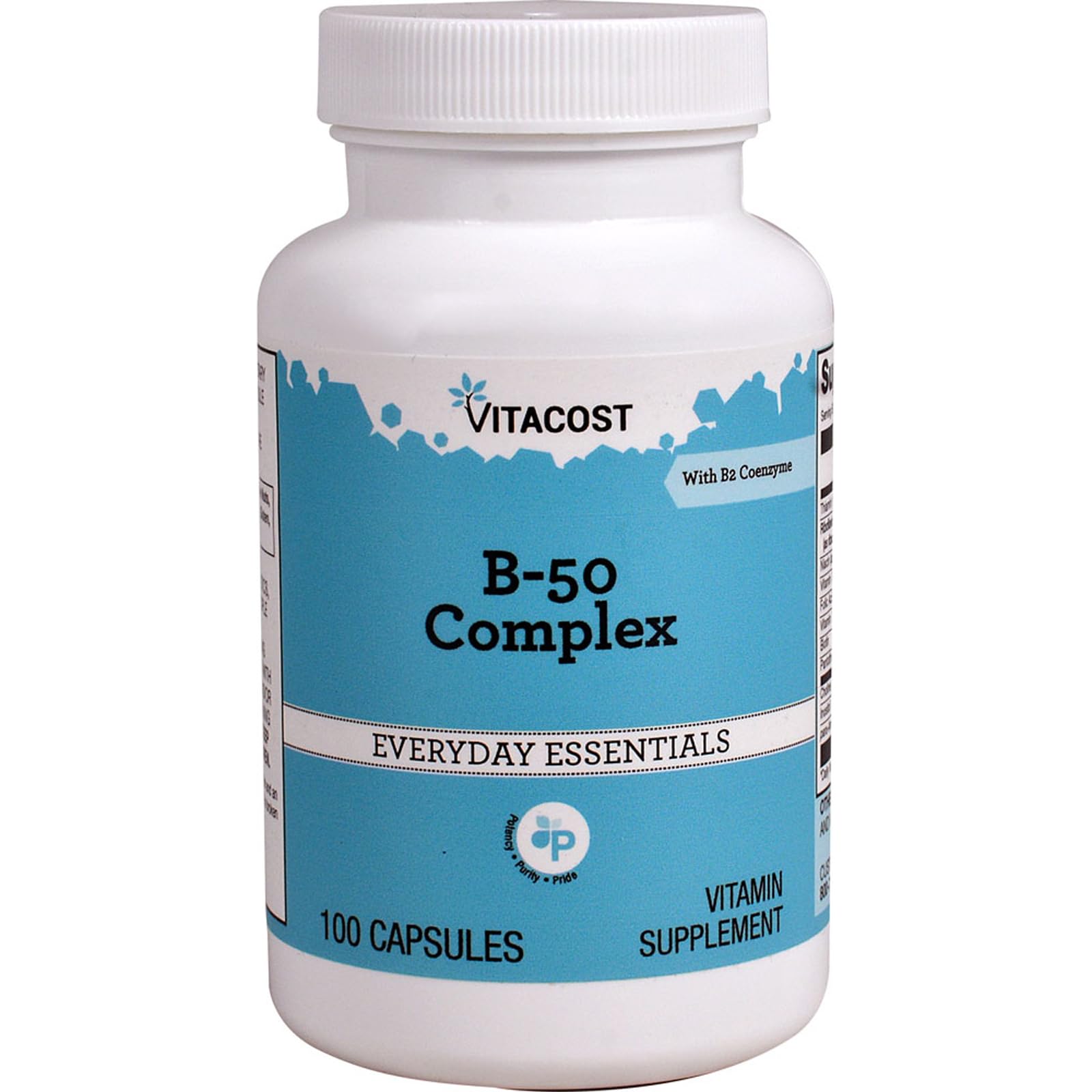 Vitacost B-50 Complex cápsulas para apoyo diario de vitaminas B.