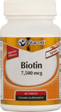 Vitacost Biotina 7500 mcg en tableta: apoyo al cuidado de uñas y piel