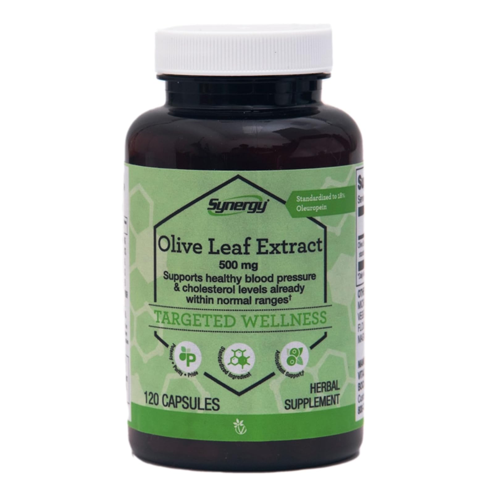 Vitacost Brand Synergy Extracto de hoja de olivo estandarizado, cápsulas de 500 mg para antioxidante diario