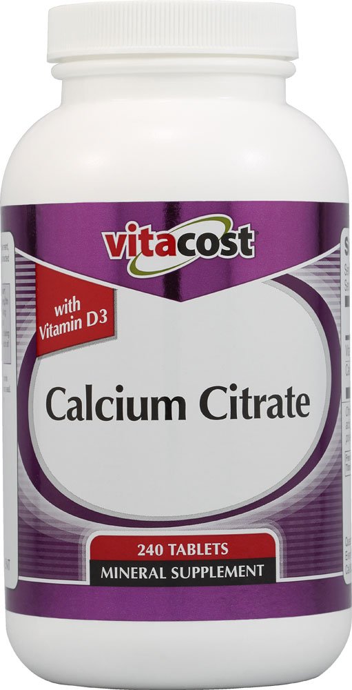 Vitacost Calcium Citrate con D3: botella de tabletas para huesos fuertes
