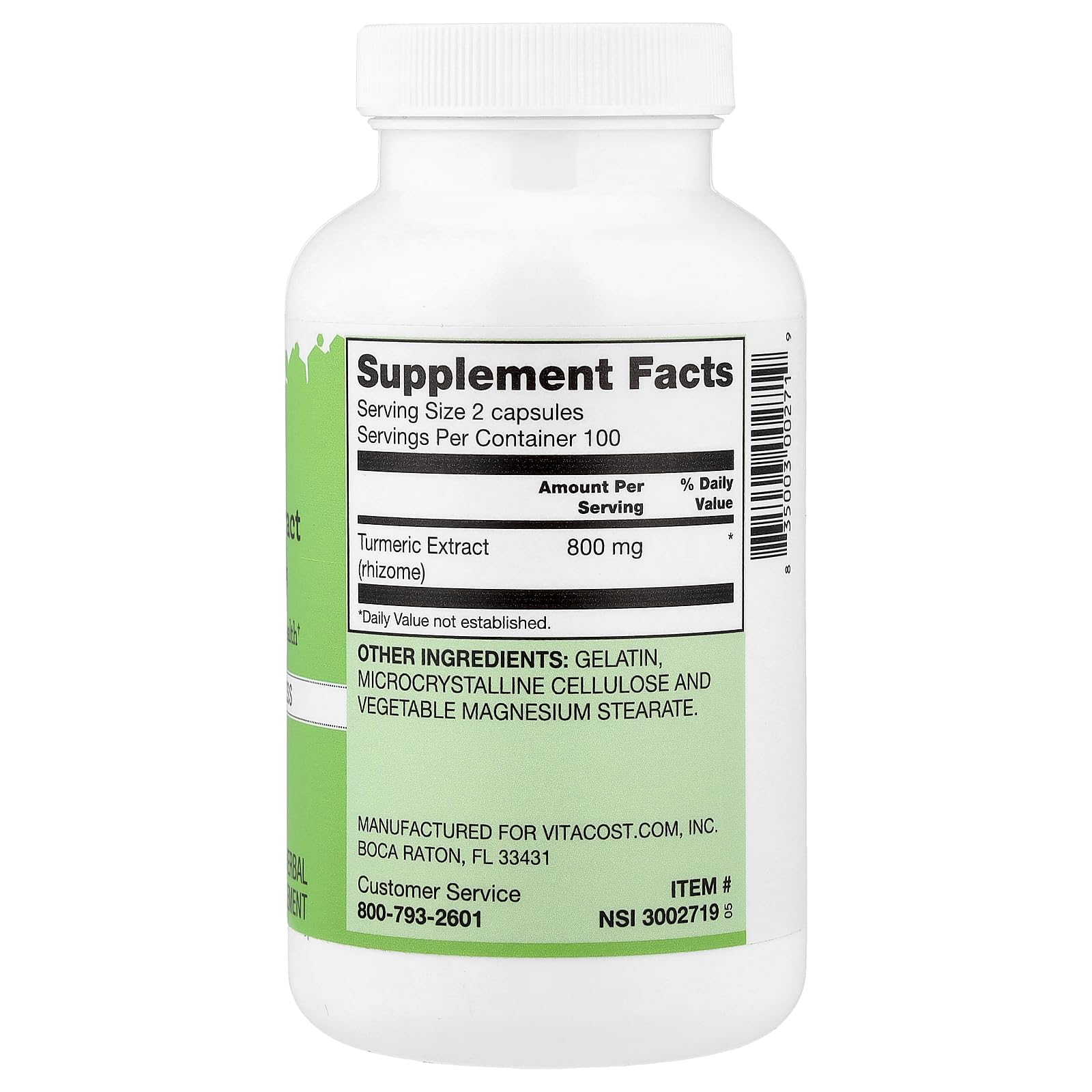Vitacost cápsulas de cúrcuma, 200 cápsulas, uso diario con posible efecto antioxidante