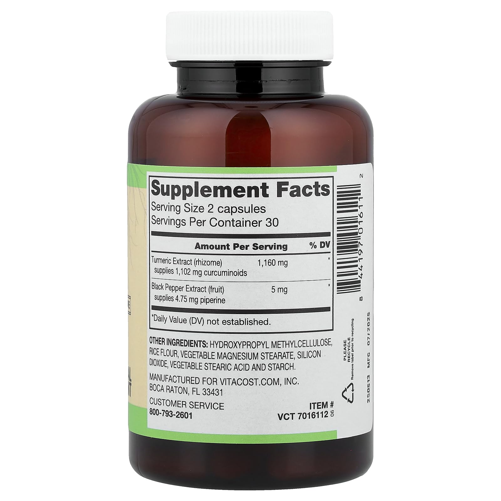 Vitacost curcuminoides con Bioperine, mejor absorción en cápsulas para apoyo diario