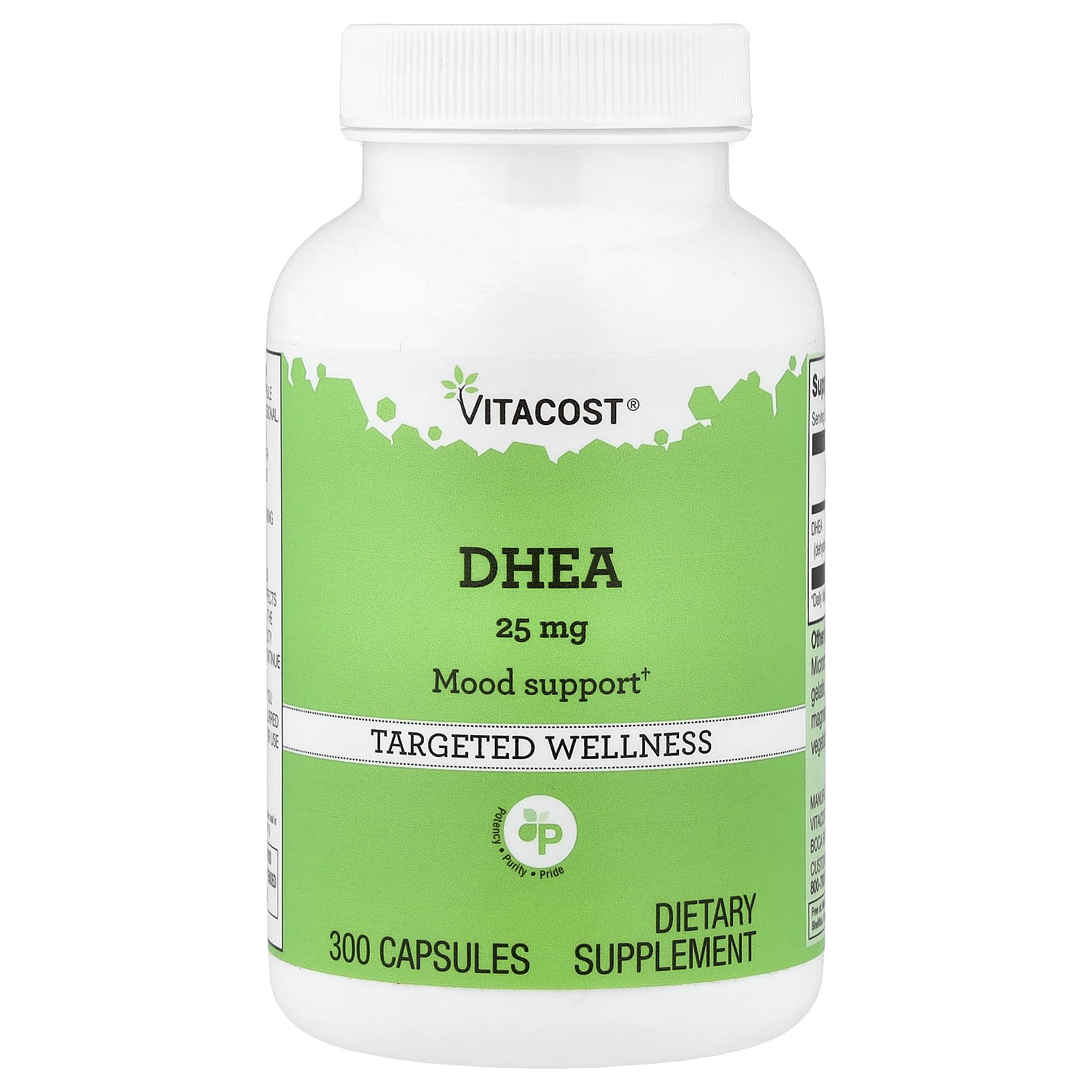 Vitacost DHEA Time Released, botella frontal, posible apoyo al equilibrio hormonal