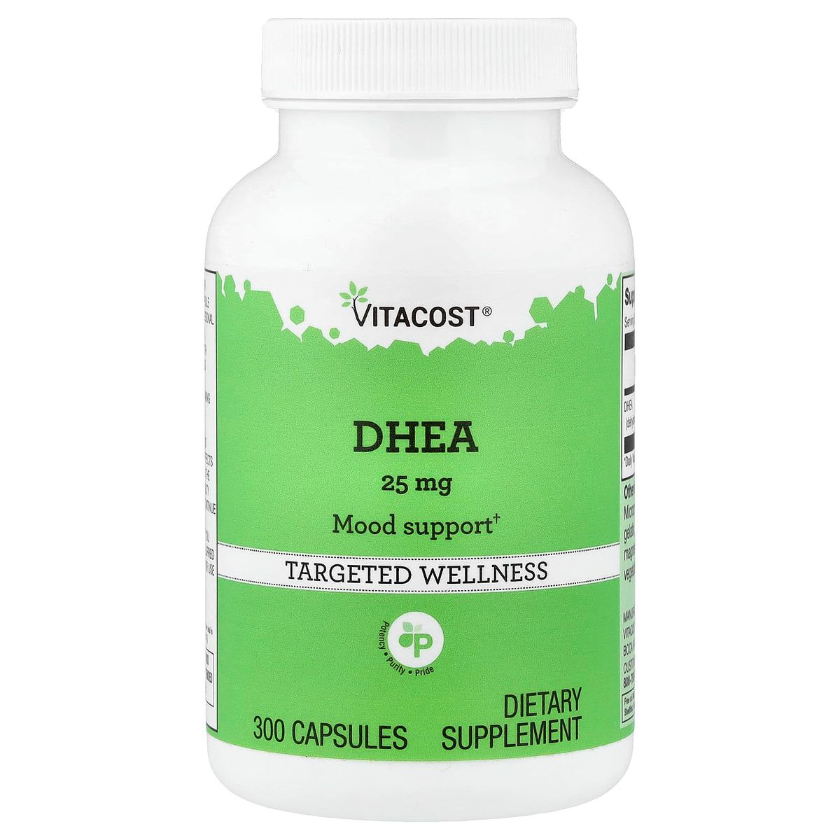 Vitacost DHEA Time Released, botella frontal, posible apoyo al equilibrio hormonal