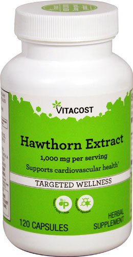 Vitacost Espino Blanco Extracto en cápsulas para bienestar cardiovascular diario.