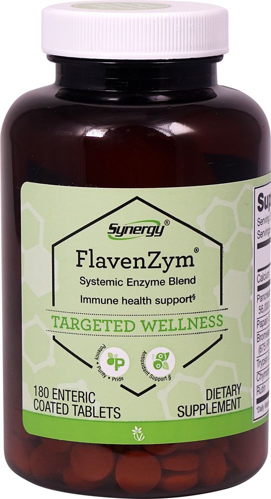 Vitacost FlavenZym botella entérica, apoyo natural a la defensa del cuerpo.