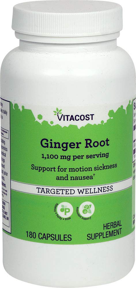 Vitacost jengibre raíz 1100 mg en cápsulas para apoyo digestivo natural en viajes