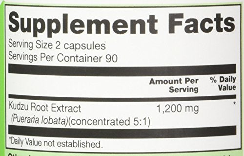 Marca Vitacost Extracto de Kudzu: 90 porciones por frasco para bienestar.