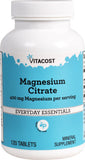 Vitacost Magnesio Citrato tabletas: apoyo muscular y función nerviosa para uso diario.